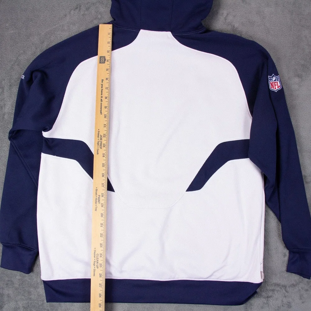 Reebok NFL On Field Dallas Cowboys Hoodie Mens Large White Navy Blue 8438A - Picture 12 of 14